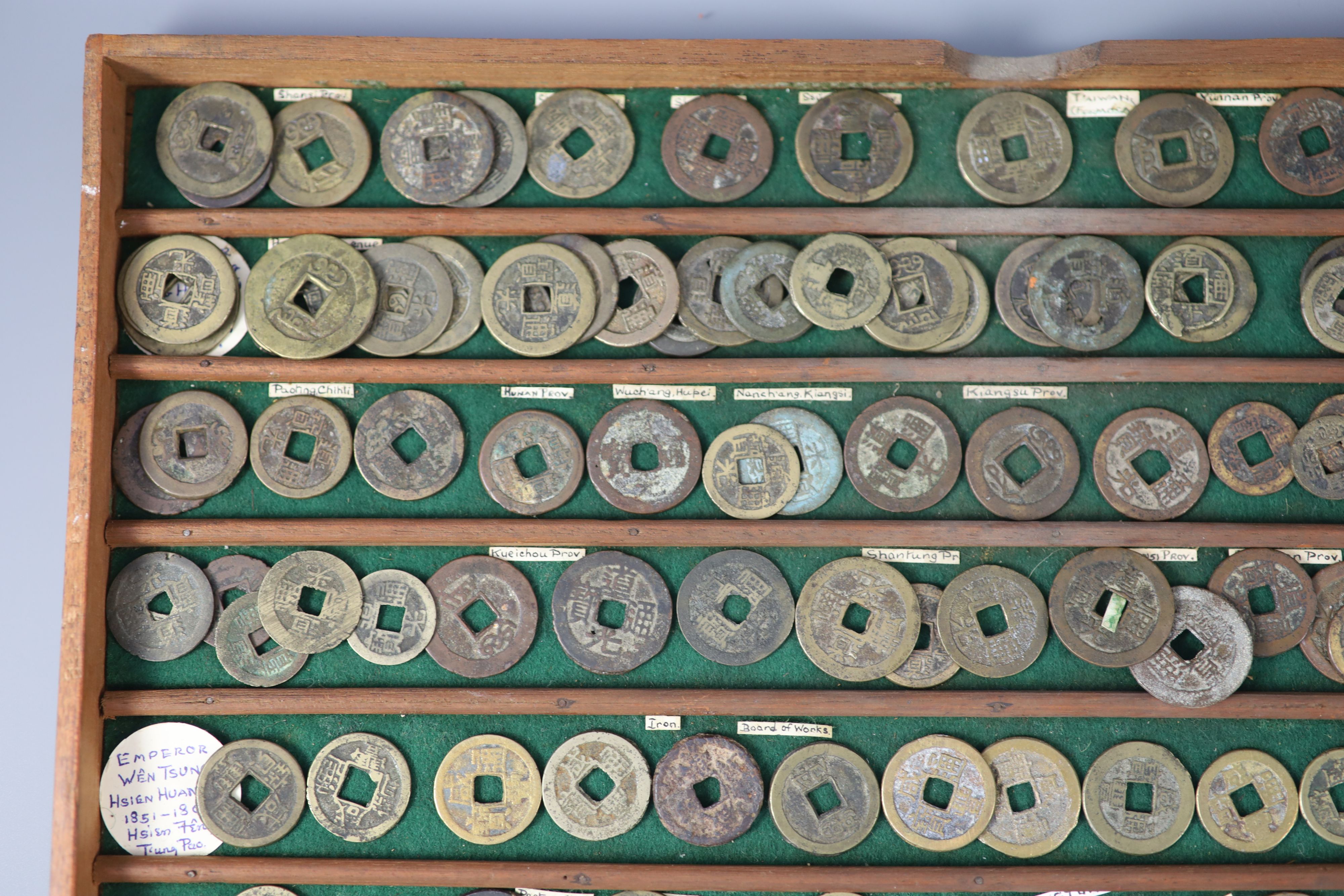 China, a large quantity bronze round coins, Qing dynasty and Taiping Rebellion,